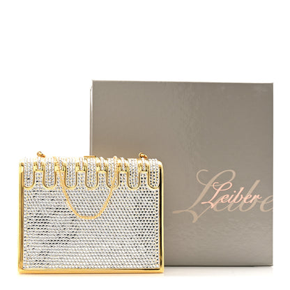 Judith Leiber Swarovski Crystal Minaudiere Clutch Gold Silver 14 of 14