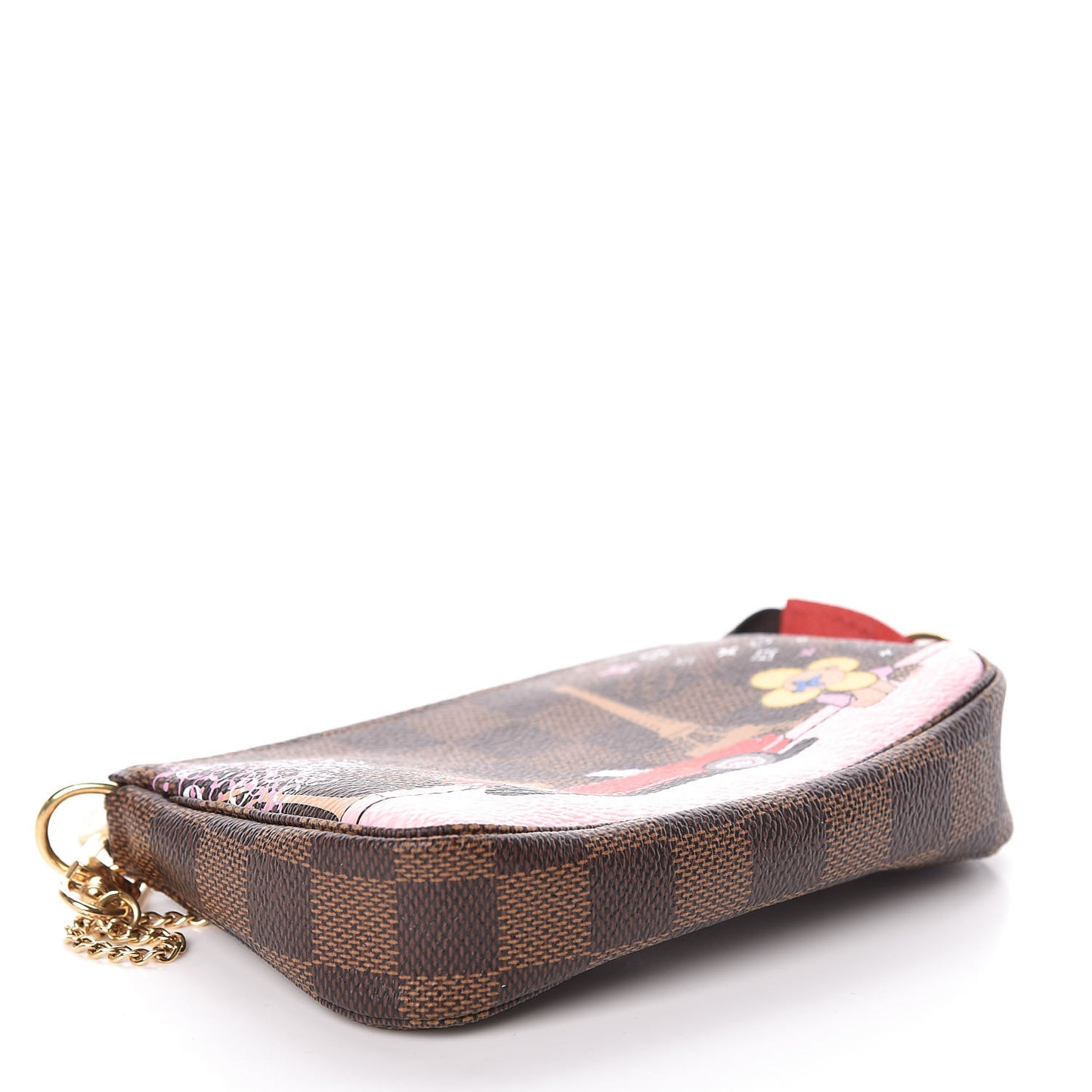 Damier Ebene 2019 Christmas Animation Mini Pochette Accessories Red