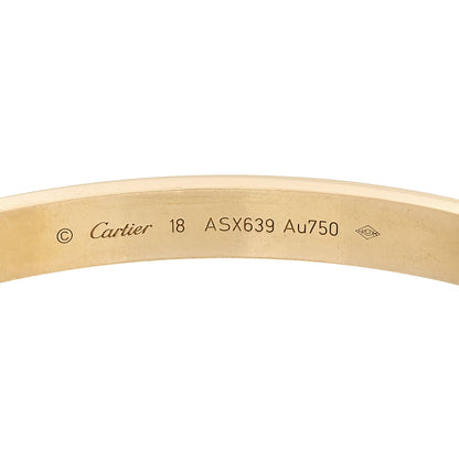 Cartier 18K Yellow Gold LOVE Bracelet 18 6 of 9