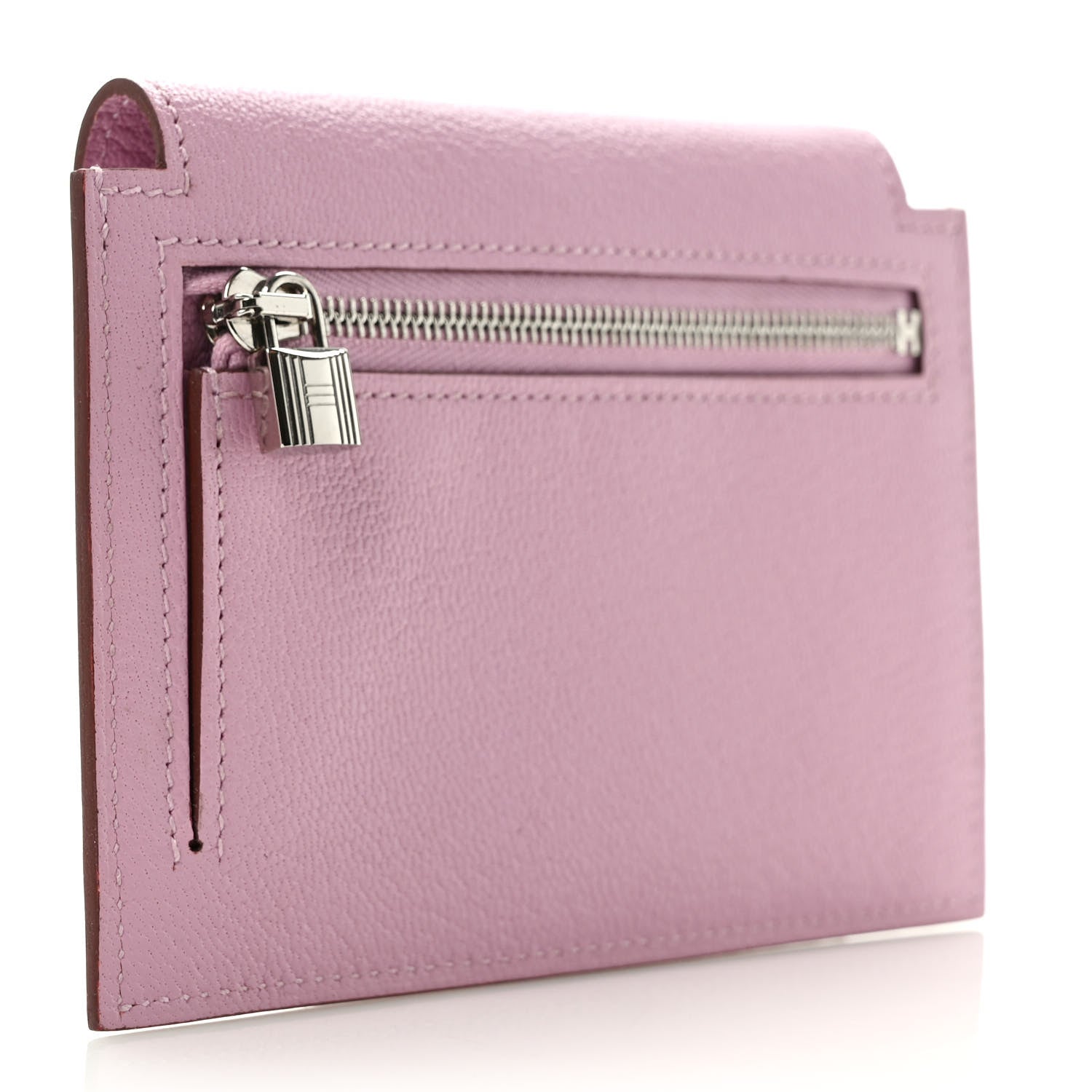 Hermes Chevre Mysore Kelly Pocket Compact Wallet Mauve Sylvestre 3 of 6