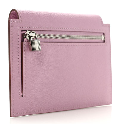 Hermes Chevre Mysore Kelly Pocket Compact Wallet Mauve Sylvestre 3 of 6