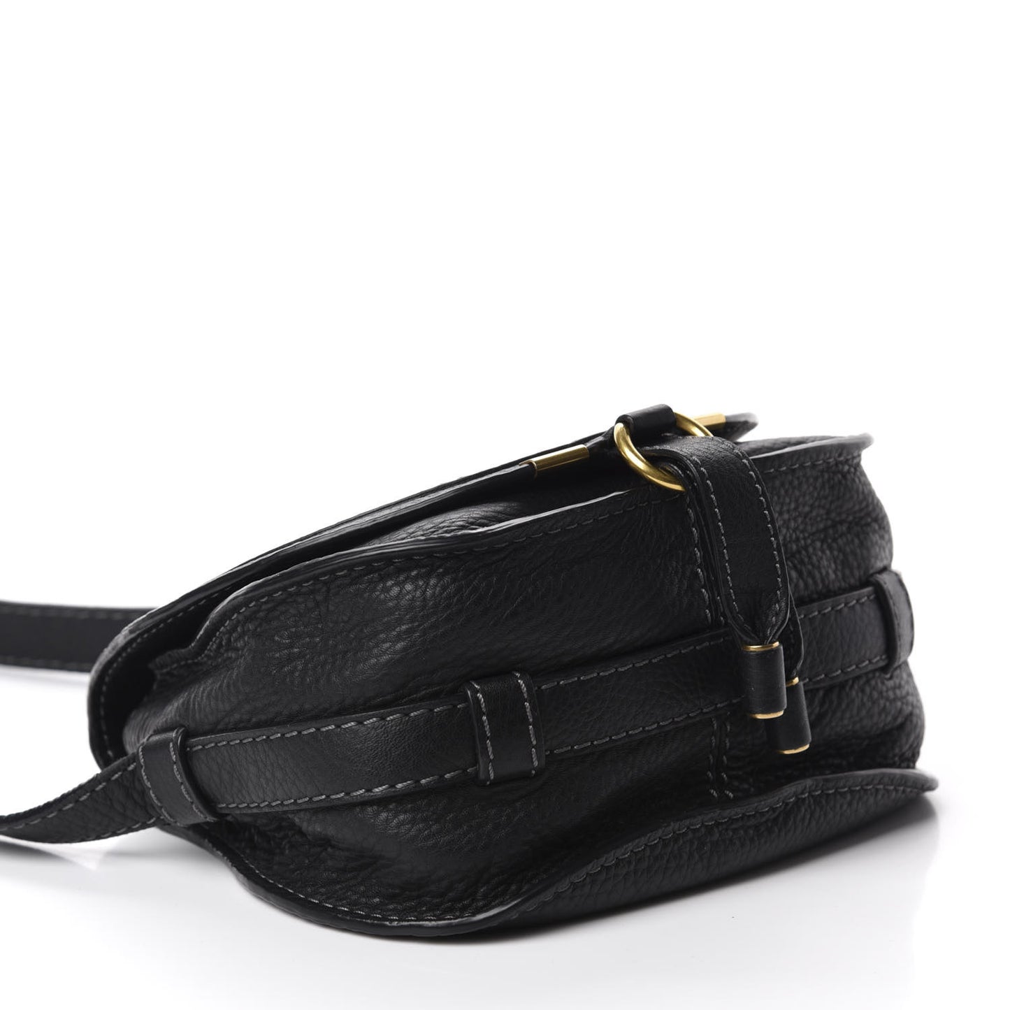 Calfskin Mini Marcie Round Crossbody Bag Black