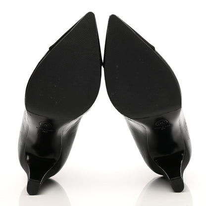 Chanel Satin Grosgrain Cap Toe Ruffle Boots 37.5 Black 38 Black 5 of 9