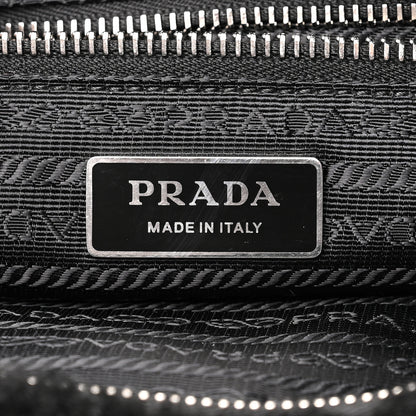 Prada Shearling Nappa Triangle Quilted Patchwork System Shoulder Bag Black 6 of 11