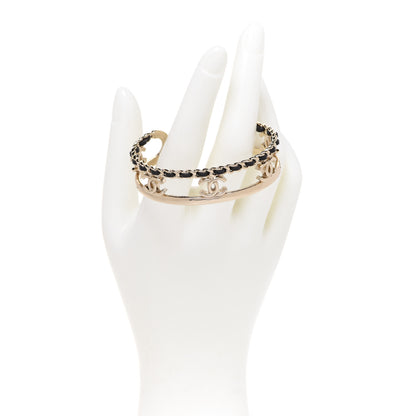 Chanel Metal Lambskin Chain CC Bracelet S Gold 2 of 5