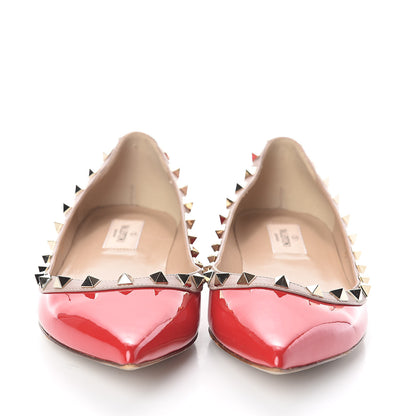 Valentino Garavani Patent Nappa Rockstud Ballerina Flats 38 Rosso Valentino Poudre 2 of 7