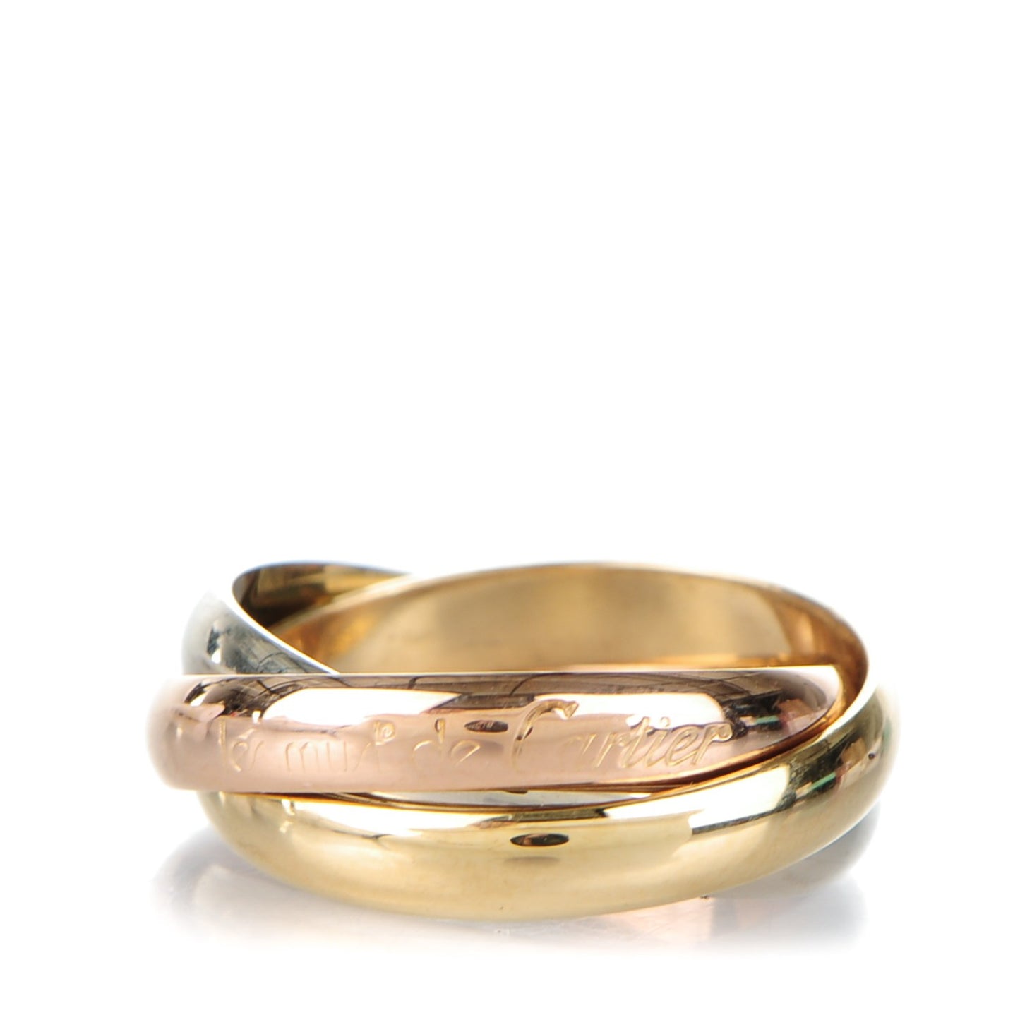 18k Pink Yellow White Gold Les Must De Cartier Trinity Ring 56 7.75