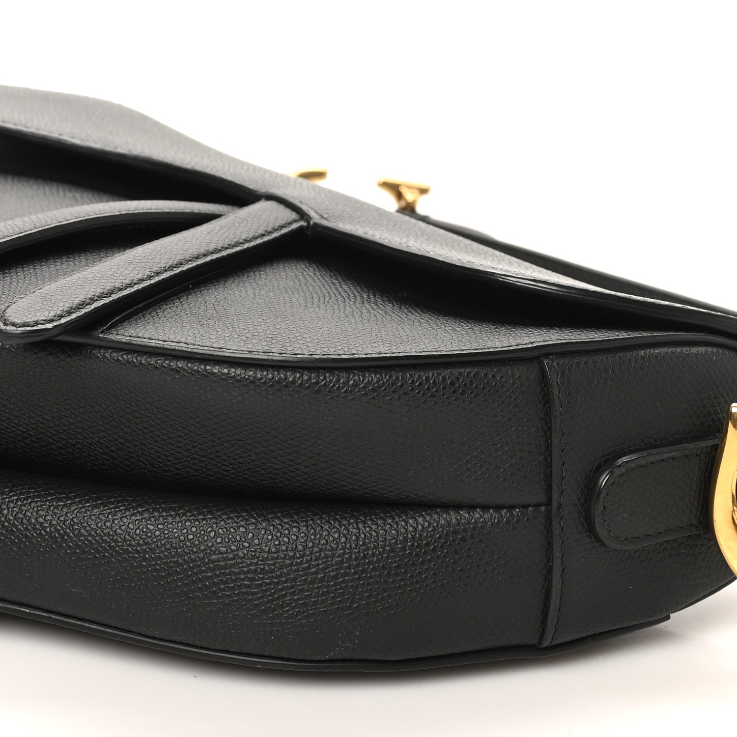 Christian Dior Grained Calfskin Saddle Bag Black 10 of 10