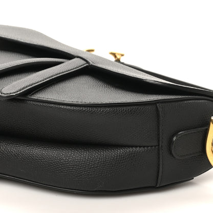 Christian Dior Grained Calfskin Saddle Bag Black 10 of 10