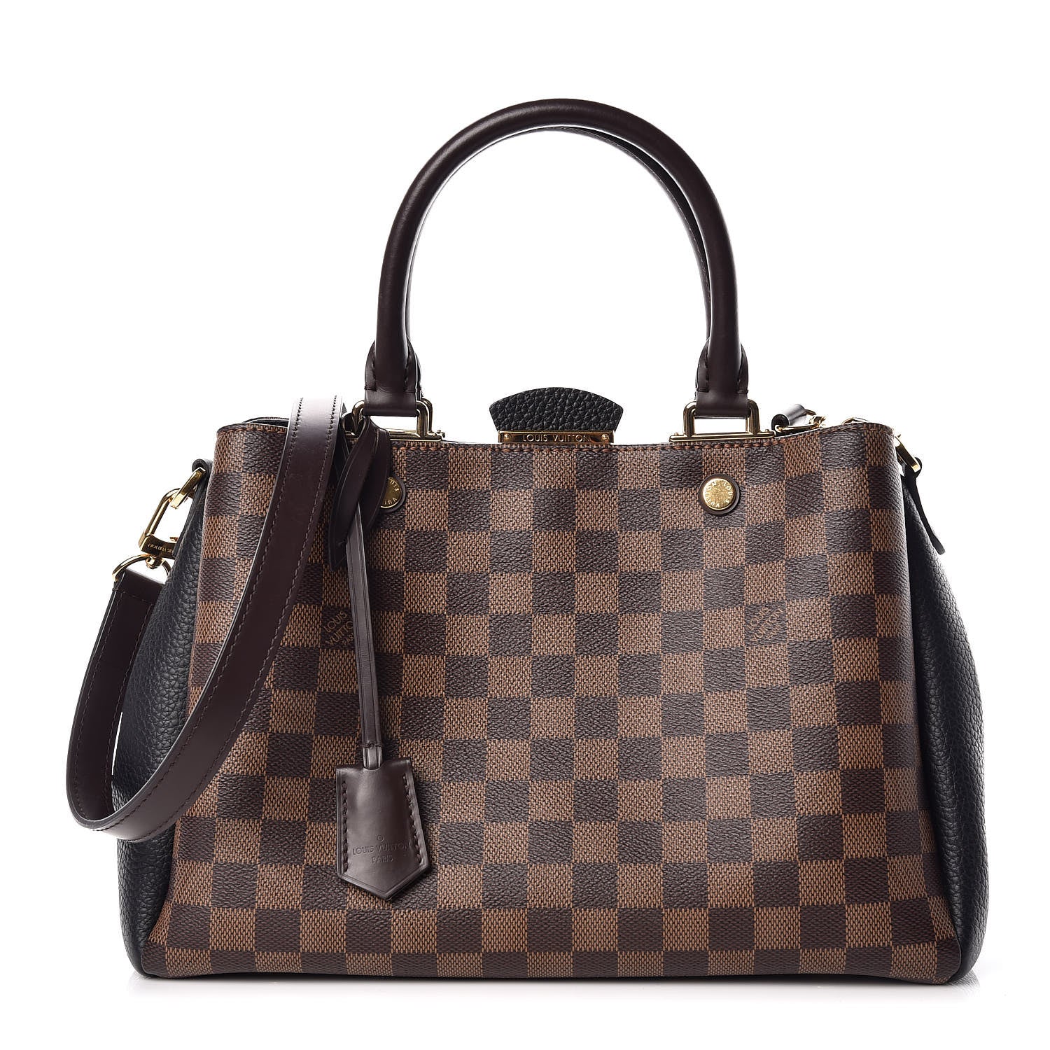 Louis Vuitton Damier Ebene Cuir Taurillon Brittany Black 1 of 11
