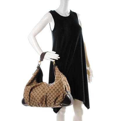 Gucci Monogram Large Jockey Hobo Dark Brown 2 of 8