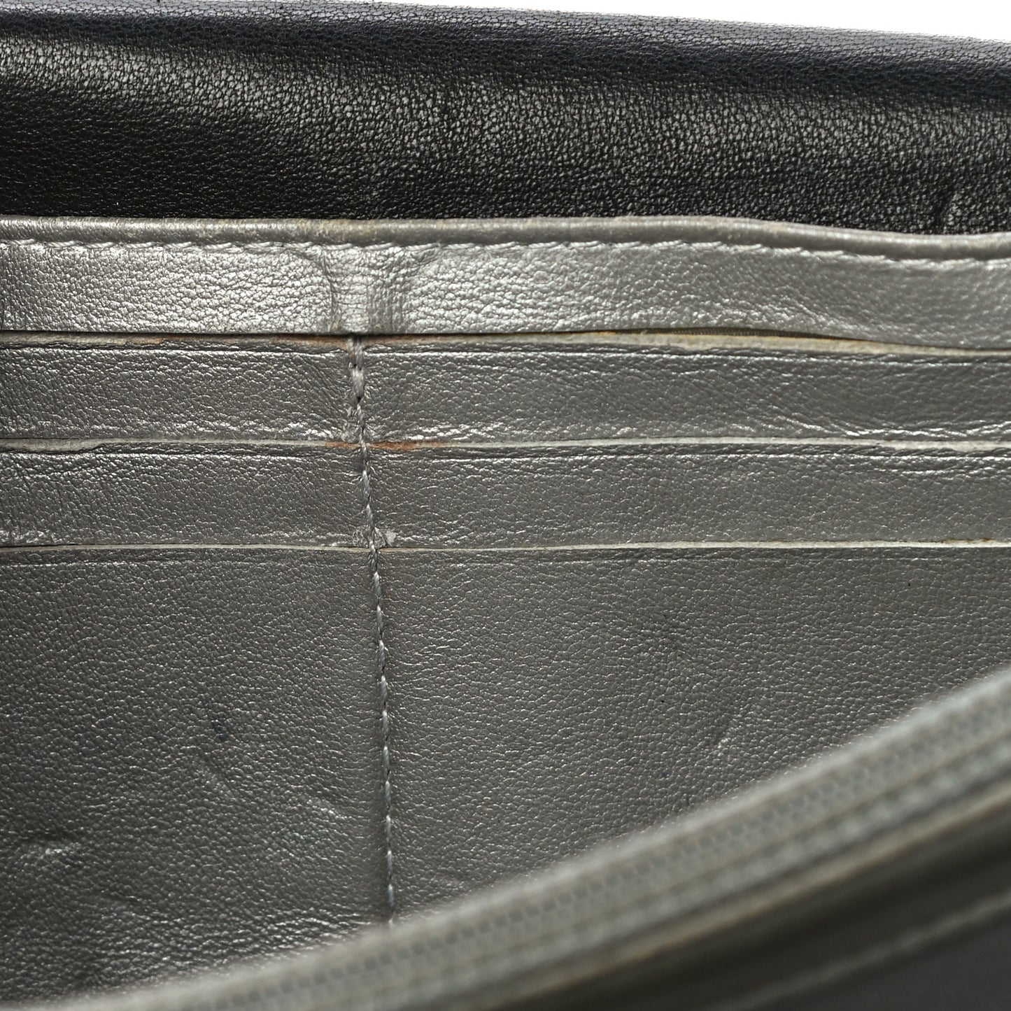 Lambskin Camellia Embossed Wallet on Chain WOC Black
