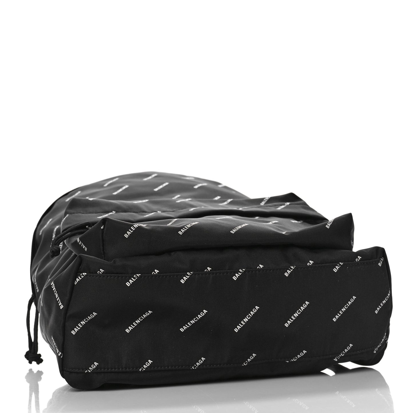 Twill Nylon Allover Logo Print Explorer Backpack Black White