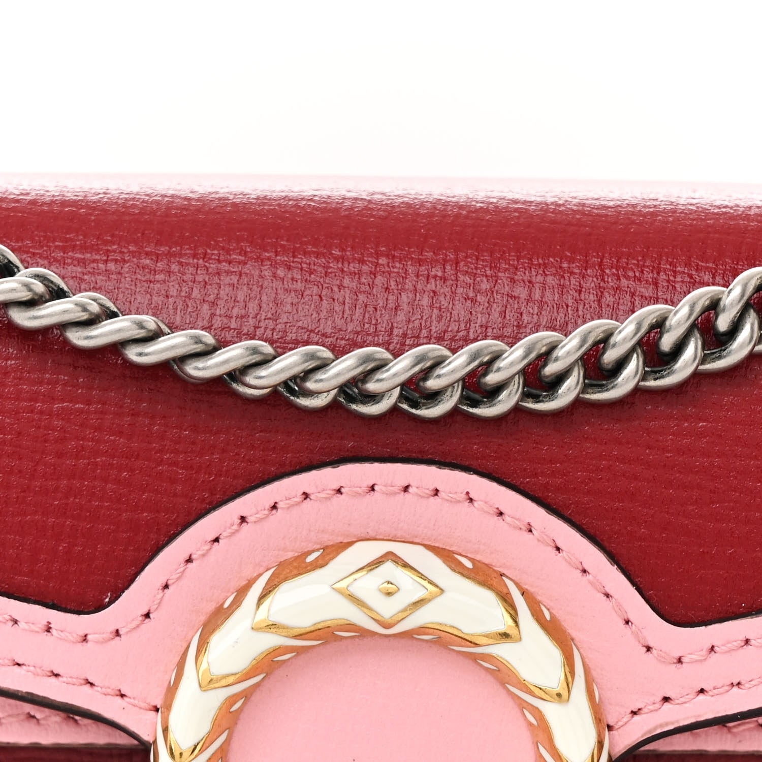 Gucci Azalea Calfskin Enamel Super Mini Dionysus Shoulder Bag New Cherry Red Wild Rose Off White 7 of 11