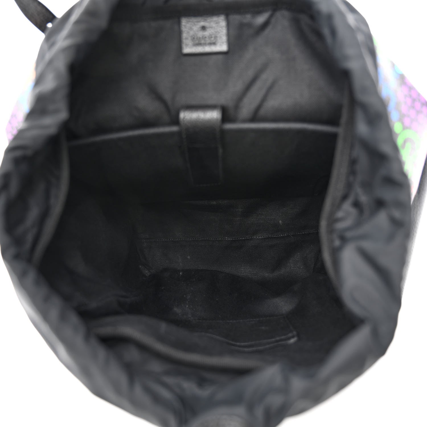 Gucci GG Supreme Monogram Psychedelic Medium Double Buckle Backpack Black Multicolor 5 of 11