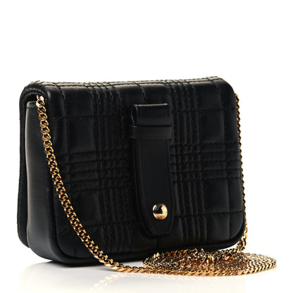 Burberry Lambskin Quilted Micro Lola Bag Black 2 of 4
