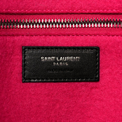 Saint Laurent Wool Rive Gauche Tote Fuchsia 6 of 12