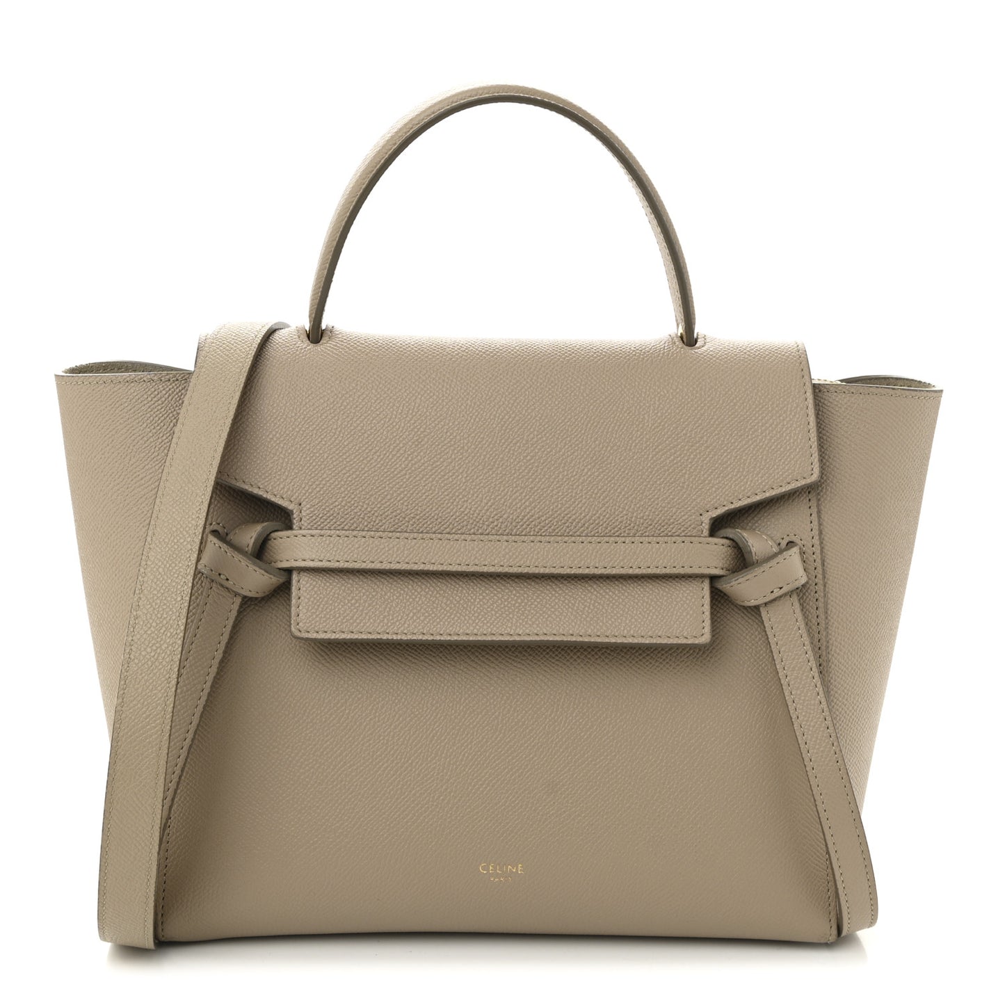 Grained Calfskin Micro Belt Bag Light Taupe