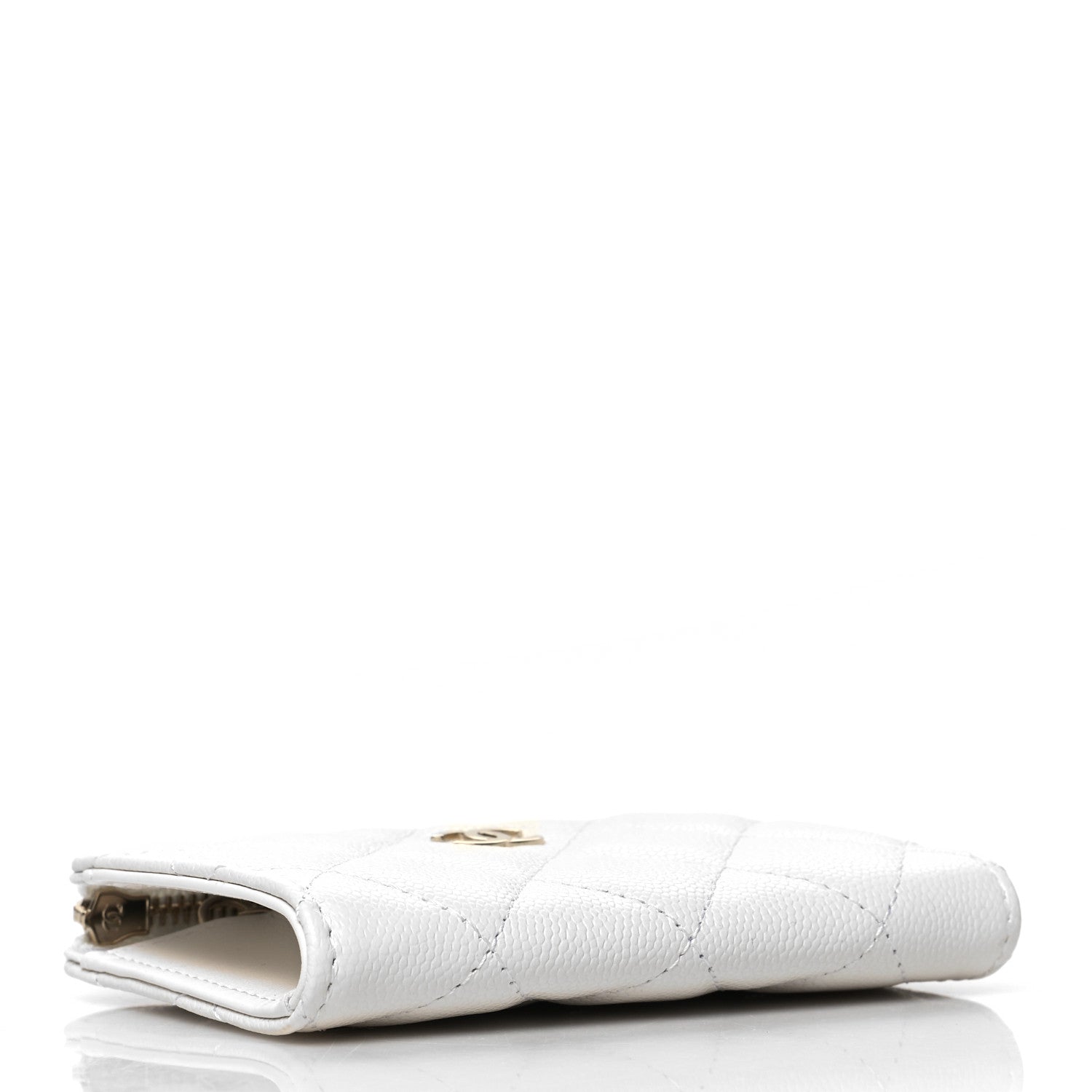 Chanel Caviar Quilted Zipped Key Holder Case White 3 of 8