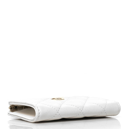 Chanel Caviar Quilted Zipped Key Holder Case White 3 of 8
