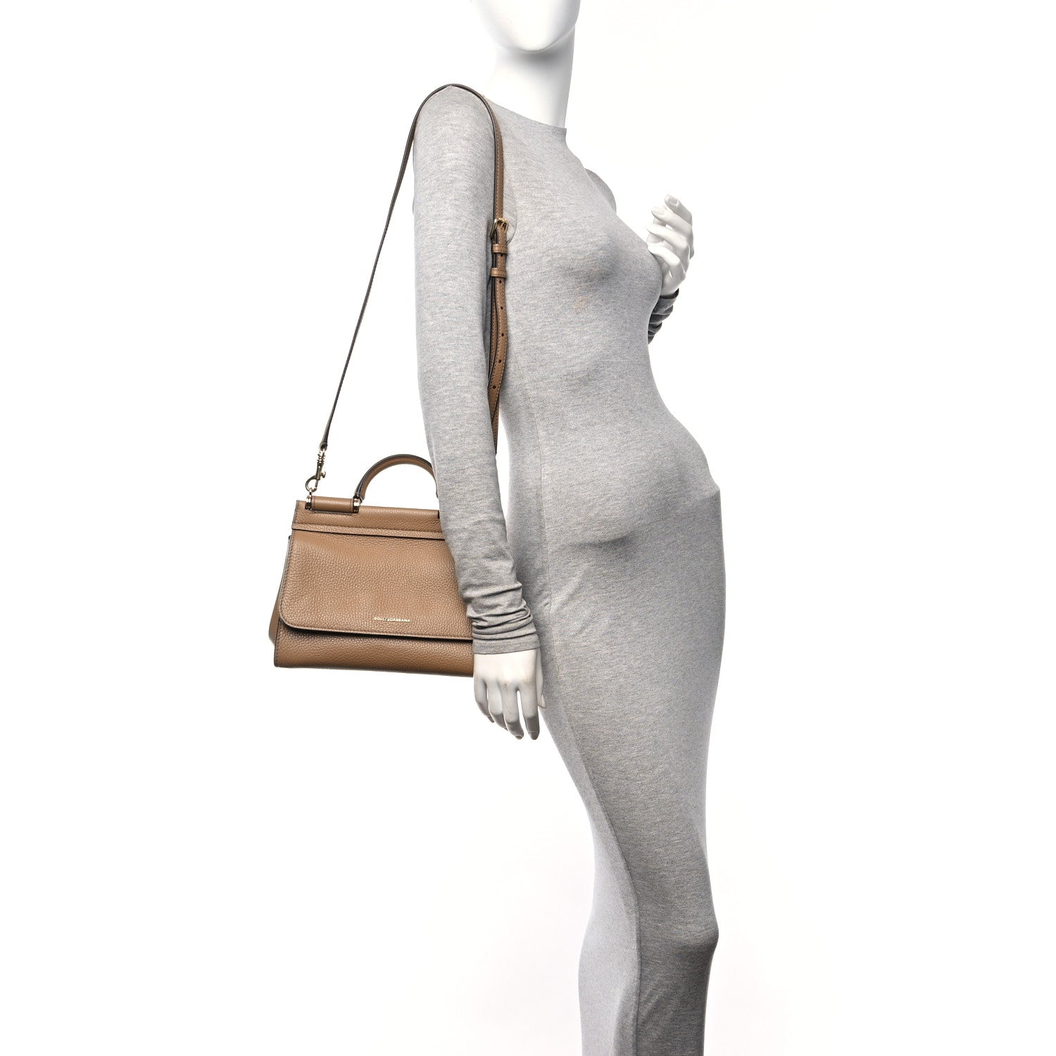 Dolce & Gabbana Calfskin Small Sicily Soft Satchel Brown 2 of 9
