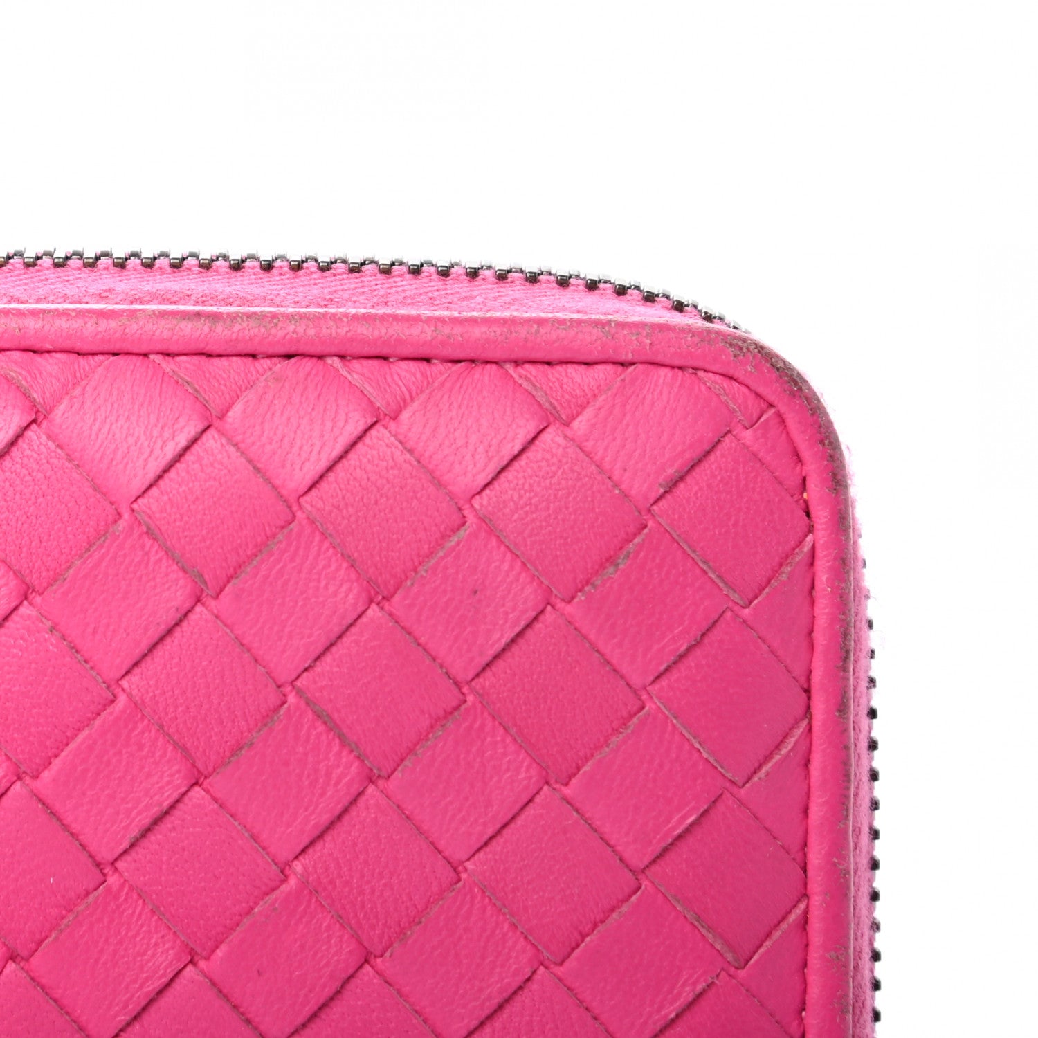 Bottega Veneta Nappa Intrecciato Zip Around Wallet Rosa Shock 9 of 10
