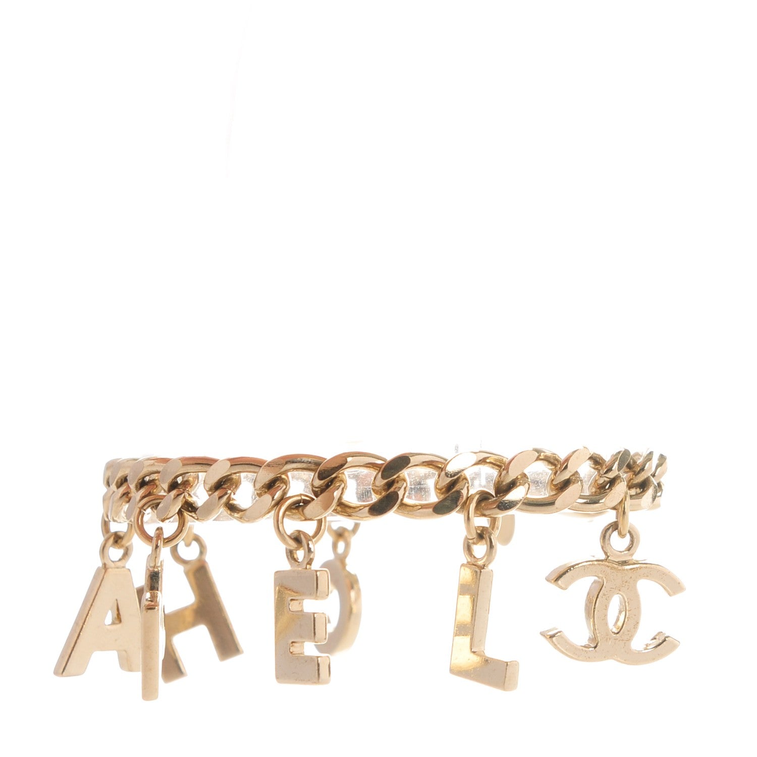 Chanel CC Logo Charms Bracelet Gold 4 of 6