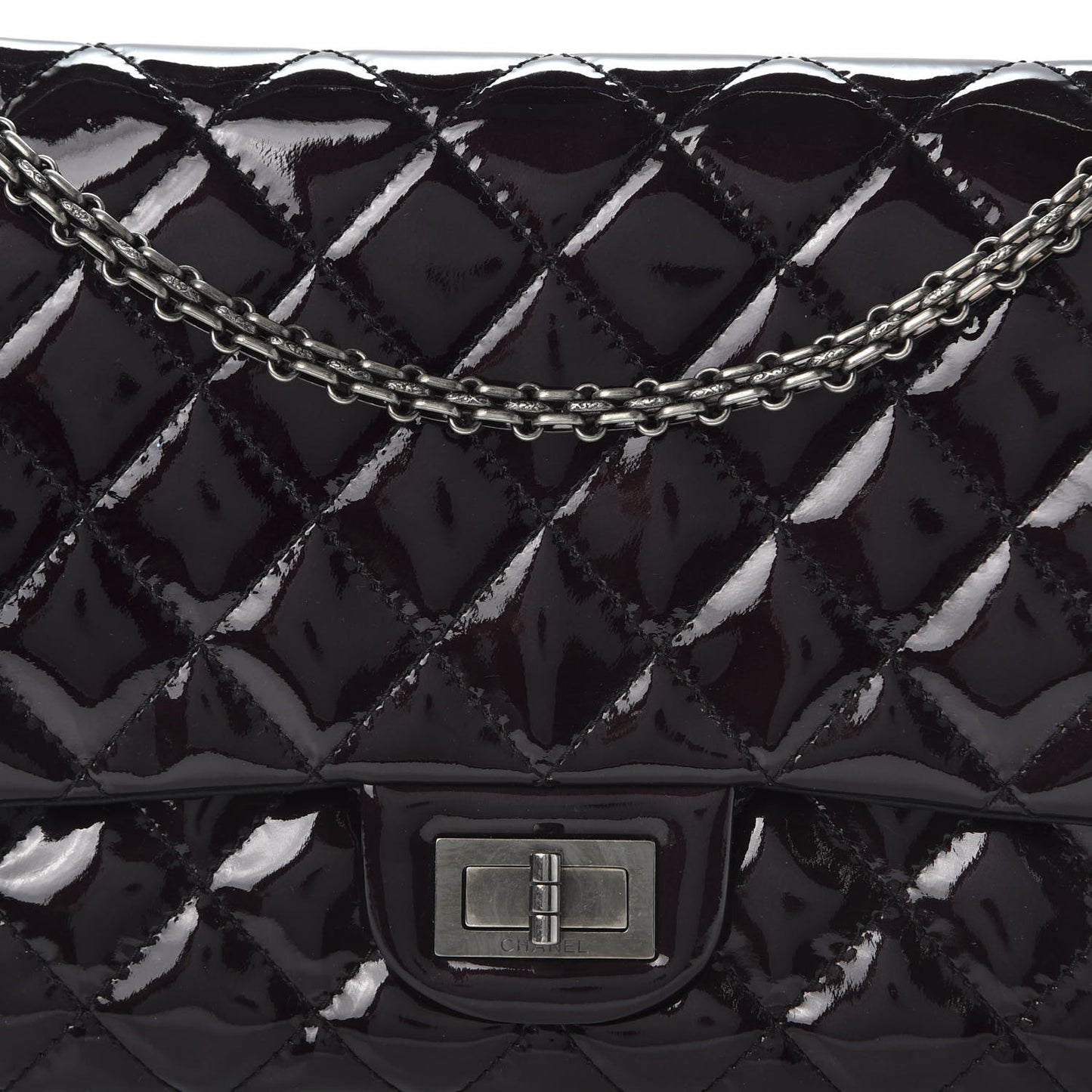 Patent Quilted 2.55 Reissue 227 Flap Black