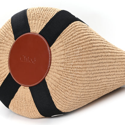 Chloe Raffia Large Woody Tote Black 9 of 11