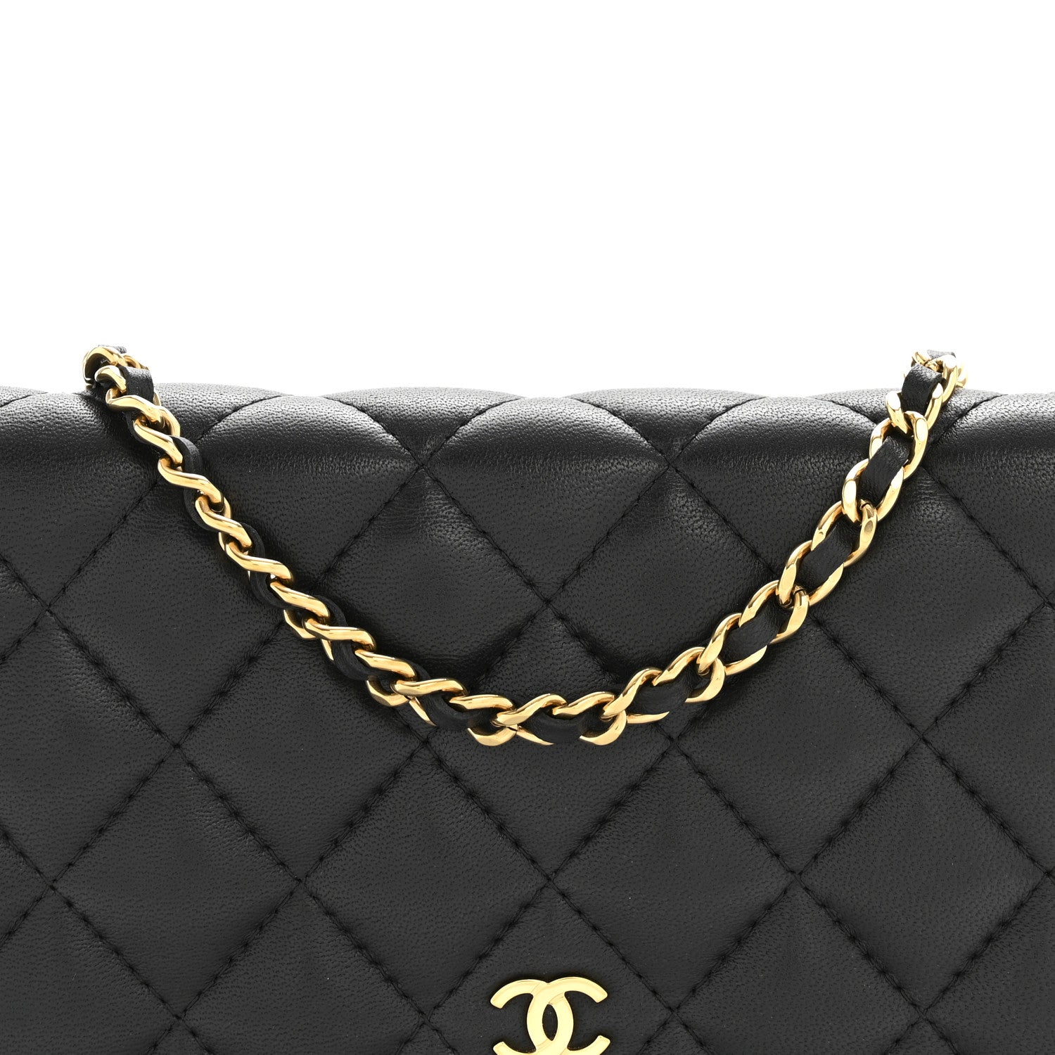 Chanel Lambskin Quilted Wallet On Chain WOC Black 9 of 15