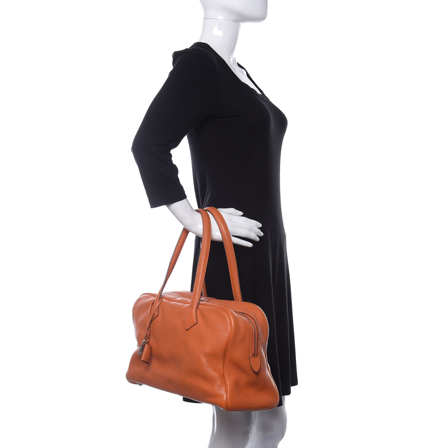 Hermes Taurillon Clemence Victoria II 35 Orange 2 of 11