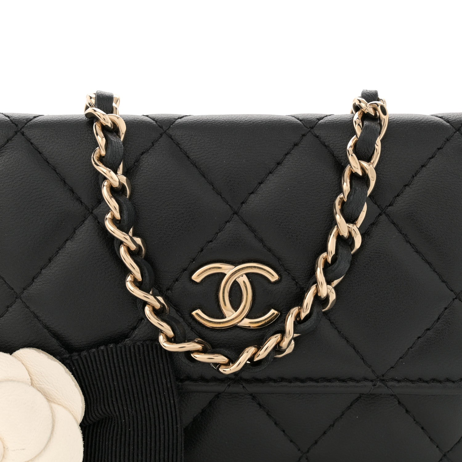 Chanel Lambskin Quilted My Chanel Lady Card Holder On Chain Black 8 of 11