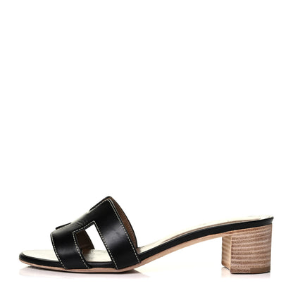 Hermes Calfskin Oasis Sandals 36 Black 1 of 6