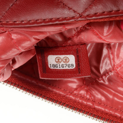 Chanel Lambskin Quilted Medium Cosmetic Case Red 8 of 8