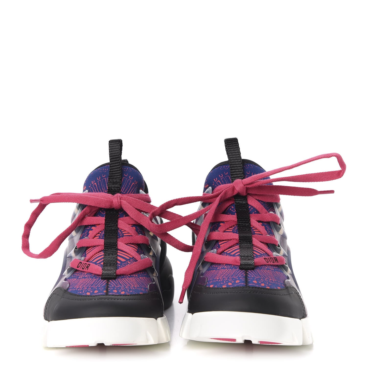 Christian Dior Technical Fabric Rubber Womens Fireworks D-Connect Sneakers 36 Deep Blue Pink 2 of 9