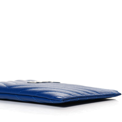 Saint Laurent Grain De Poudre Chevron Monogram Bill Pouch Blue 9 of 10