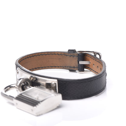 Hermes Stainless Steel Courchevel 20mm Kelly Cadena Quartz Watch Noir 4 of 7