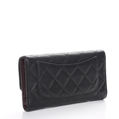 Chanel Caviar Quilted Long Flap Wallet Black 3 of 9