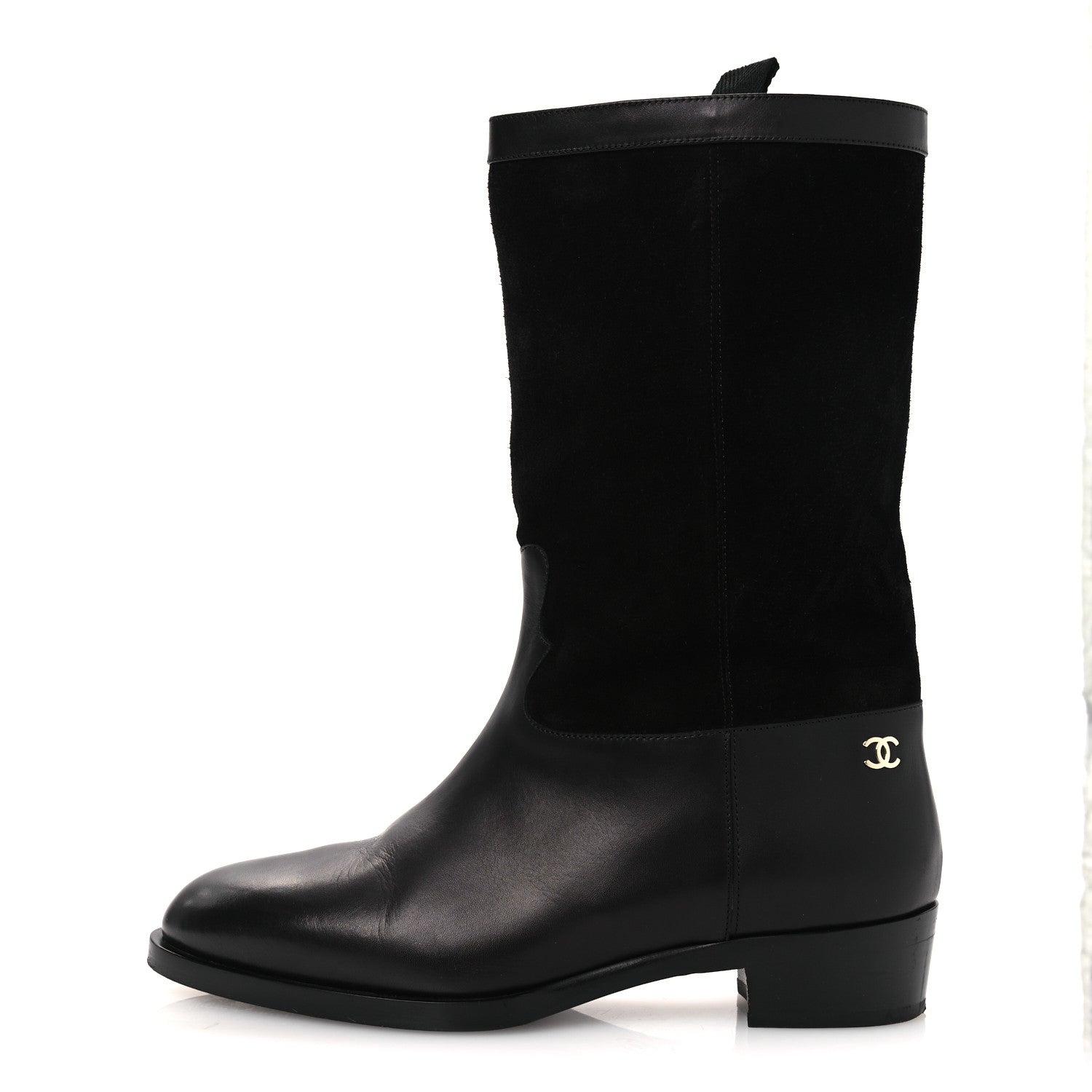 Chanel Suede Calfskin CC Short Boots 40 Black 1 of 12