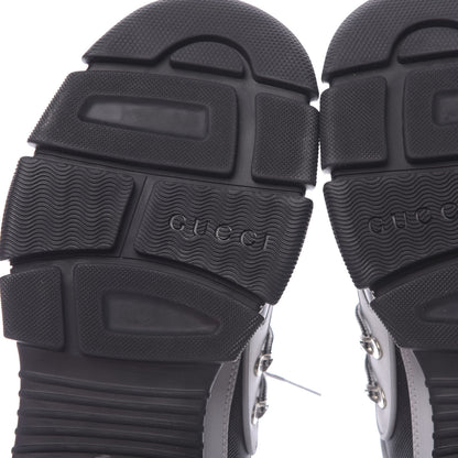 Gucci X SEGA Mesh Technical Canvas Calfskin Reflective Mens Flashtrek Sneakers 11 Silver Black 6 of 8