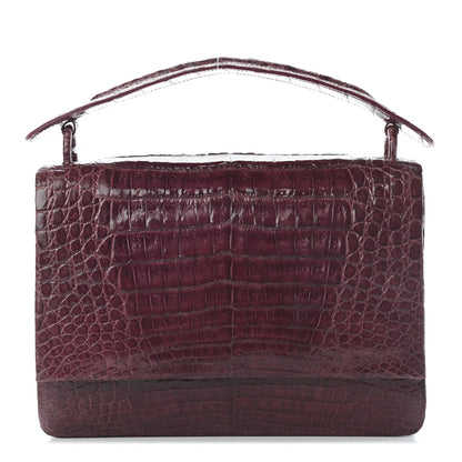Nancy Gonzalez Crocodile Top Handle Satchel Burgundy 1 of 8
