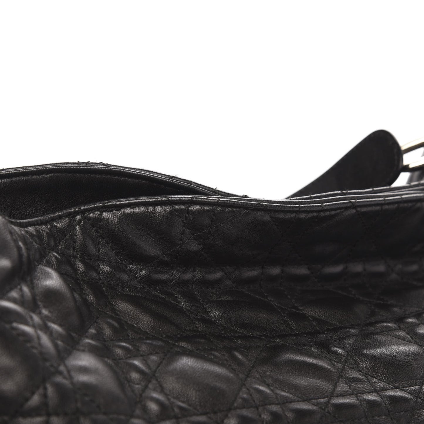 Lambskin Cannage Large Dior Soft Hobo Black