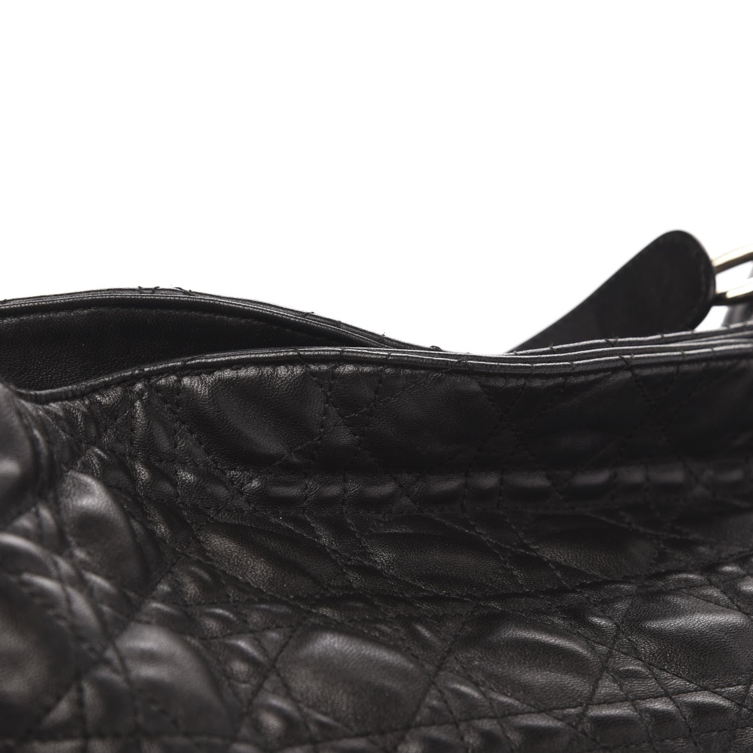 Christian Dior Lambskin Cannage Large Dior Soft Hobo Black 10 of 10