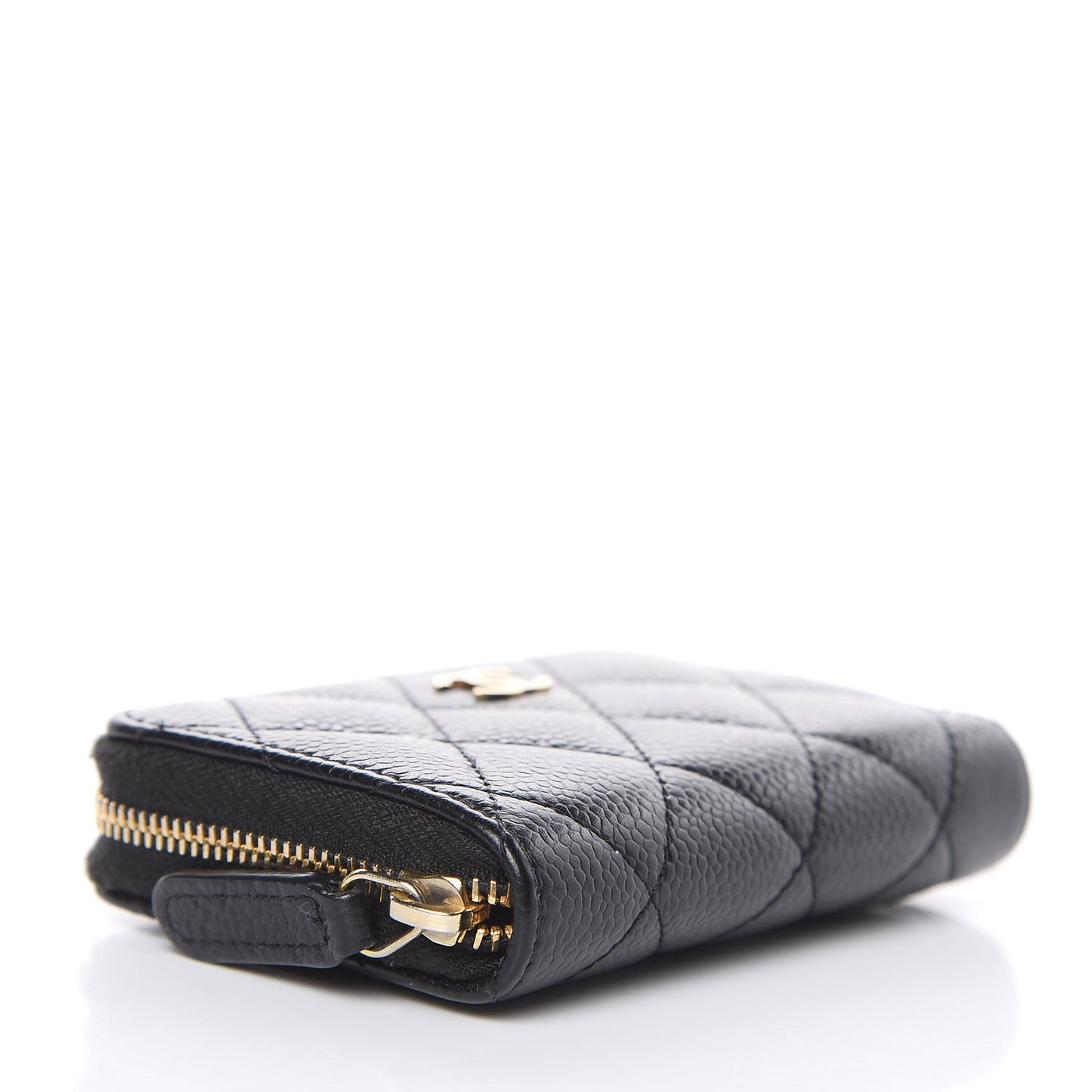 Caviar Quilted Zip Coin Purse Black