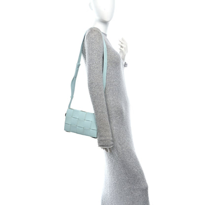 Bottega Veneta Lambskin Maxi Intreccio Cassette Bag Teal Washed 2 of 11