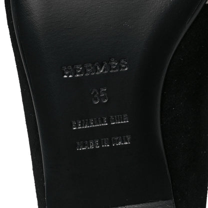 Hermes Velvet Goatskin Womens Roxane Mules 35 Multicolor Black 6 of 9