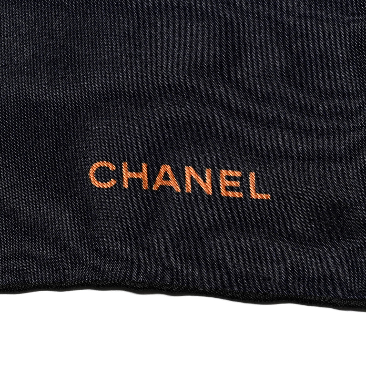 Chanel Silk CC Square Scarf Ecru Navy Blue Multicolor 4 of 4