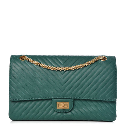 Chanel Sheepskin Chevron Quilted 2.55 Reissue 226 Flap Green 1 of 9