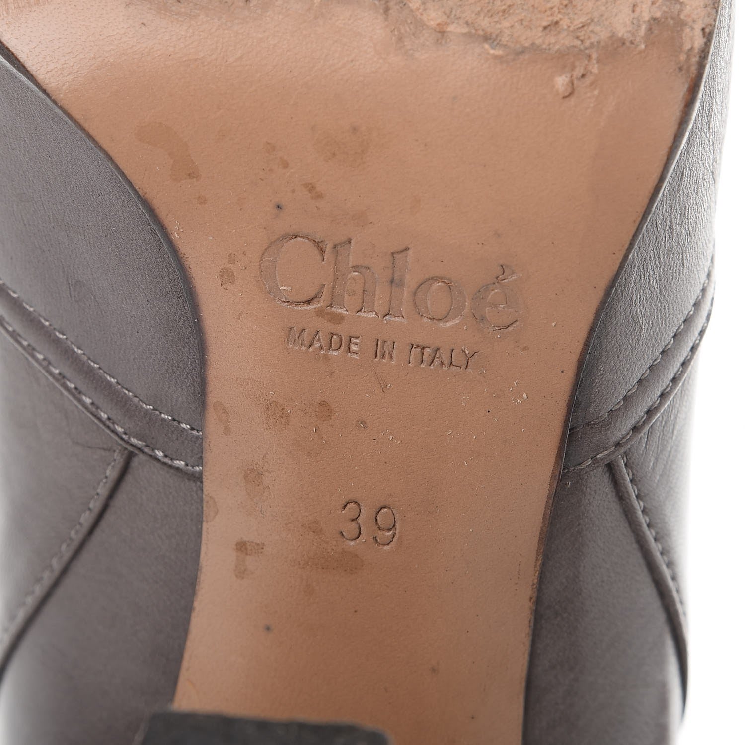 Chloe Sheepskin Fold Over Ankle Boots 39 Grey 8 of 12