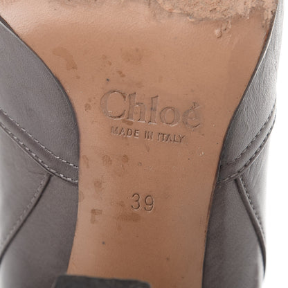 Chloe Sheepskin Fold Over Ankle Boots 39 Grey 8 of 12